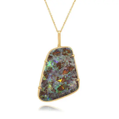 14K Yellow Gold Australian Boulder Opal Pendant<br>PBR109-34I<div class='big'>$6,245.00</div>