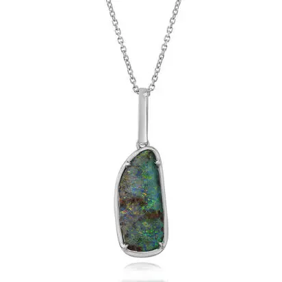 Sterling Silver Australian Boulder Opal Pendant, PBR109S-13I, $1,645.00