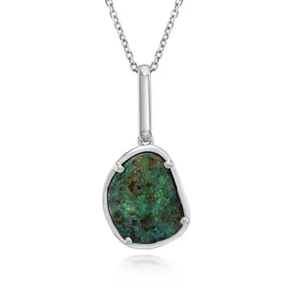 Sterling Silver Australian Boulder Opal Pendant<br>PBR109S-5I
