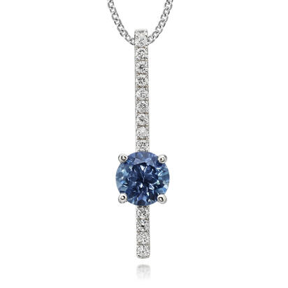 14K Yellow Gold Montana Sapphire/Diamond Pendant 14K Yellow Gold Montana Sapphire/Diamond Pendant