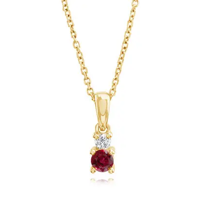 14K Yellow Gold Ruby/Diamond Pendant | PCC317R11CI