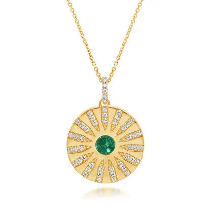 14K Yellow Gold Emerald/Diamond Medallion Pendant<br>PCC356E1ACI<div class='big'>$5,945.00</div>