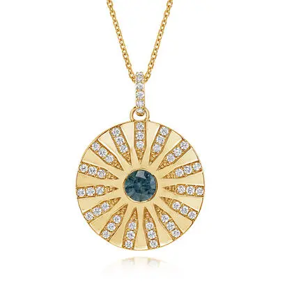 14K Yellow Gold Montana Sapphire/Diamond Medallion Pendant<br>PCC356MS1CI<div class='big'>$5,295.00</div>