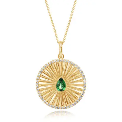 14K Yellow Gold Tsavorite/Diamond Medallion Pendant<br>PCC357V01CI<div class='big'>$6,145.00</div>
