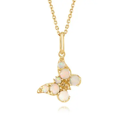 14K Yellow Gold Australian Opal Butterfly Pendant<br>PCO327N1XCI<div class='big'>$1,195.00</div>