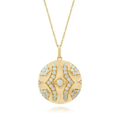 14K Yellow Gold Australian Opal/Diamond Medallion Pendant<br>PCO333N1ACI<div class='big'>$4,445.00</div>