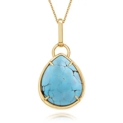 14K Yellow Gold Egyptian Turquoise Pendant<br>PEQPR9721290C<div class='big'>$4,995.00</div>