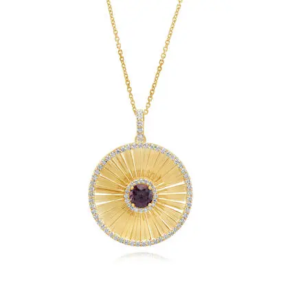 14K Yellow Gold Pink Montana Sapphire/Diamond Medallion Pendant<br>PFMRD04588CI<div class='big'>$8,745.00</div>