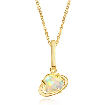 14K Yellow Gold Mexican Fire Opal Planet Pendant/Charm<br>PFOFF500100C<div class='big'>$2,245.00</div>