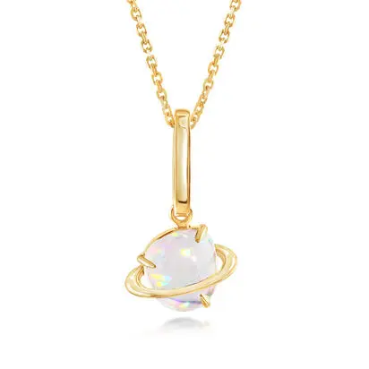 14K Yellow Gold Mexican Fire Opal Planet Pendant/Charm<br>PFOFF720120C<div class='big'>$3,345.00</div>