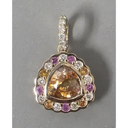 14K Yellow Gold Yellow Orange Fancy Sapphire/Diamond Pendant, PFSTR478211C, $9,345.00