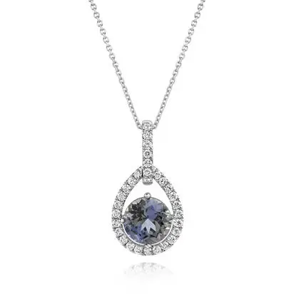 Platinum Peacock Tanzanite/Diamond Pendant | PFTRD775303PI