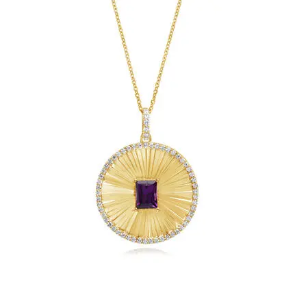 14K Yellow Gold Purple Garnet/Diamond Medallion Pendant<br>PGPRC950130CI<div class='big'>$5,245.00</div>