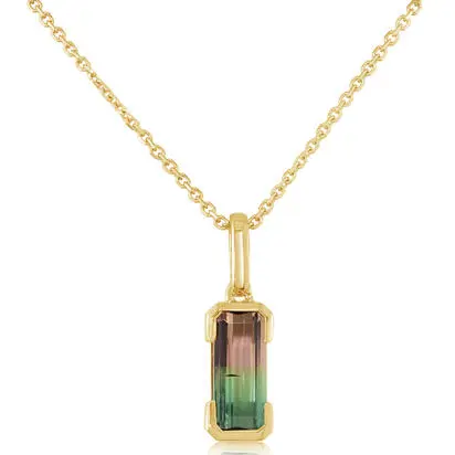 14K Yellow Gold Bi-Color Tourmaline Pendant | PH2OC250103CI
