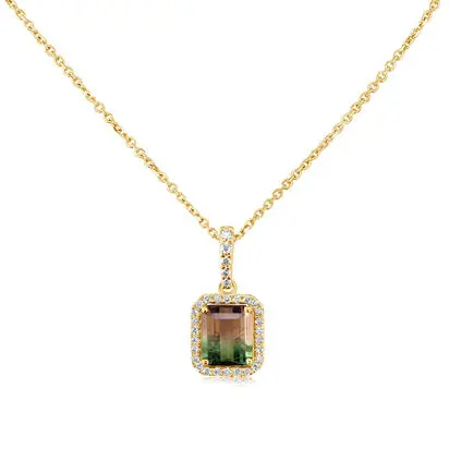 14K Yellow Gold Bi-Color Tourmaline/Diamond Pendant<br>PH2OC250136C<div class='big'>$2,495.00</div>