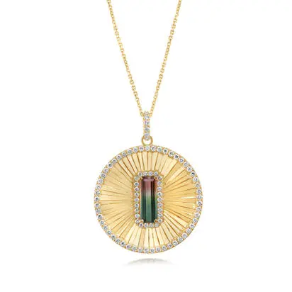14K Yellow Gold Bi-Color Tourmaline/Diamond Medallion Pendant<br>PH2OC350165CI<div class='big'>$8,445.00</div>