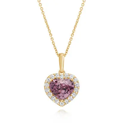 18K Yellow Gold Lotus Garnet/Diamond Pendant<br>PLGHT650299EI