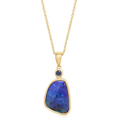 14K Yellow Gold Australian Boulder Opal/Montana Sapphire Pendant<br>PMBO1B496CI<div class='big'>$1,395.00</div>
