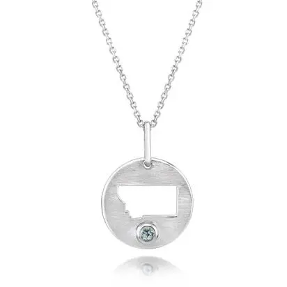Sterling Silver Montana Sapphire Montana Pendant | PMC061MSXSI