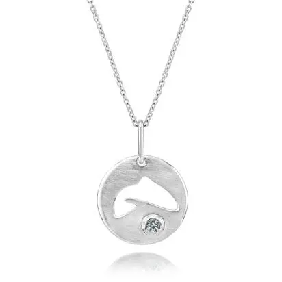 Sterling Silver Montana Sapphire Fish Pendant | PMC062MSXSI