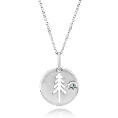 Sterling Silver Montana Sapphire Tree Pendant | PMC063MSXSI