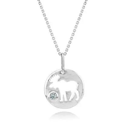 Sterling Silver Montana Sapphire Moose Pendant | PMC065MSXSI
