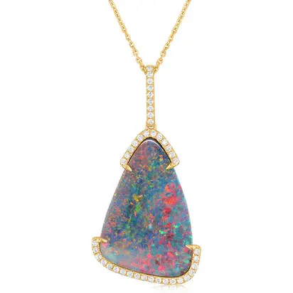 14K Yellow Gold Australian Opal Doublet/Diamond Pendant<br>PMDBT4A1125CI<div class='big'>$4,345.00</div>
