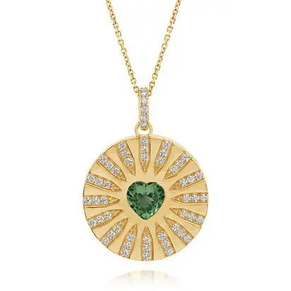 14K Yellow Gold Mint Garnet/Diamond Heart Medallion Pendant<br>PMGHT625127CI<div class='big'>$7,545.00</div>