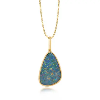 14K Yellow Gold Australian Opal Doublet Pendant, POD342-19I, $4,495.00