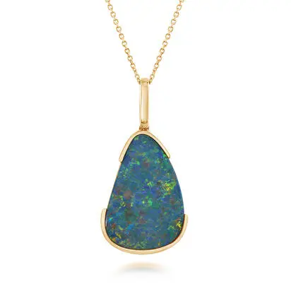 14K Yellow Gold Australian Opal Doublet Pendant, POD348-20I, $3,745.00