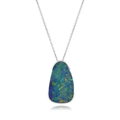 14K White Gold Australian Opal Doublet Pendant<br>PODW335-15I<div class='big'>$3,245.00</div>
