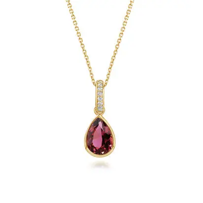 14K Yellow Gold Tourmaline/Diamond Pendant, PPF322H21CI, $1,545.00