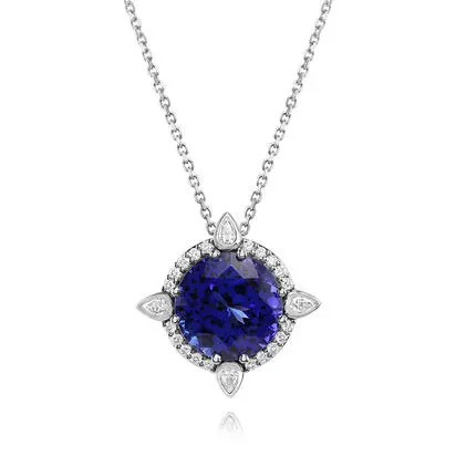 Platinum Tanzanite/Diamond Pendant<br>PTZRD675526PI