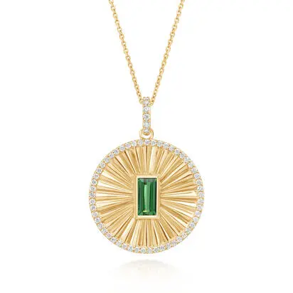 14K Yellow Gold Tsavorite/Diamond Medallion Pendant<br>PV0RT600130CI<div class='big'>$7,895.00</div>