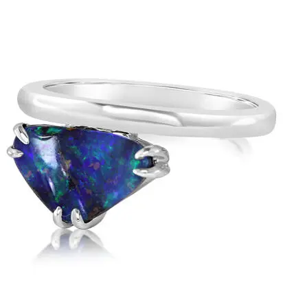Sterling Silver Australian Boulder Opal Ring | RBR0591BXSI