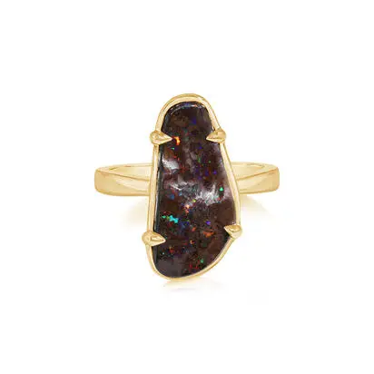 14K Yellow Gold Australian Boulder Opal Ring, RBR606-14I, $4,245.00