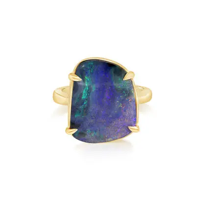 14K Yellow Gold Australian Boulder Opal Ring, RBR606-17I, $4,745.00