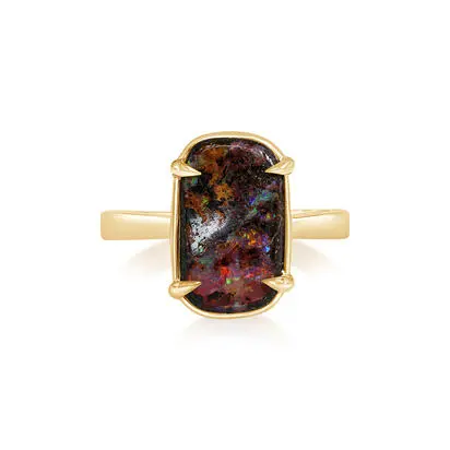 14K Yellow Gold Australian Boulder Opal Ring, RBR606-8I, $3,295.00