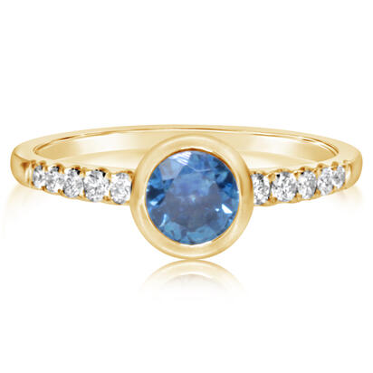 14K Yellow Gold Montana Sapphire/Diamond Ring 14K Yellow Gold Montana Sapphire/Diamond Ring