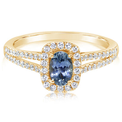 14K Yellow Gold Montana Sapphire/Diamond Ring 14K Yellow Gold Montana Sapphire/Diamond Ring