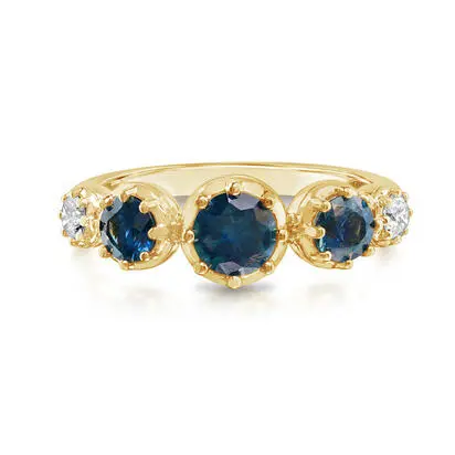14K Yellow Gold Montana Sapphire/Diamond Ring<br>RCC354MS1CI