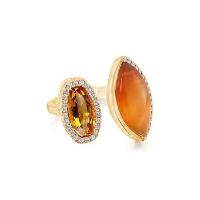 14K Yellow Gold Montana Agate/Citrine/Diamond Ring, RCMMQ998545C, $5,795.00