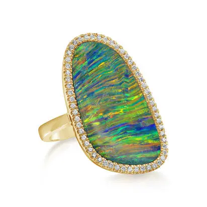 14K Yellow Gold Australian Opal Doublet/Diamond Ring<br>RDBFF3501269CI<div class='big'>$16,895.00</div>