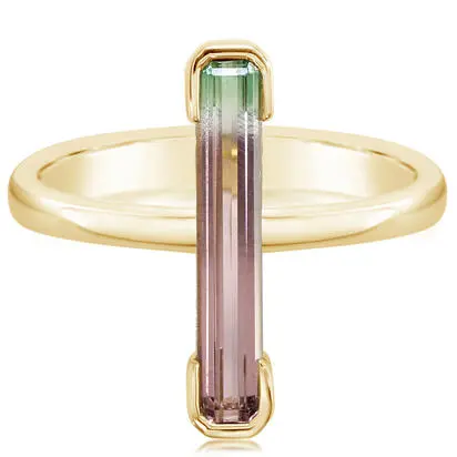 14K Yellow Gold Bi-Color Tourmaline Ring | RH2OC200108CI