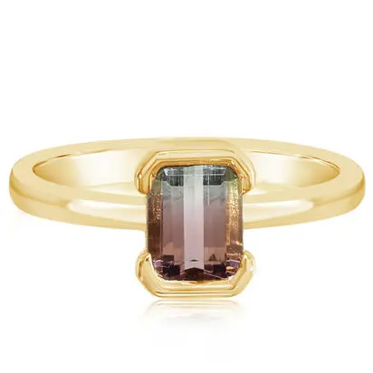 14K Yellow Gold Bi-Color Tourmaline Ring | RH2OC200124CI