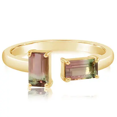 14K Yellow Gold Bi-Color Tourmaline Ring | RH2OC250095-2CI