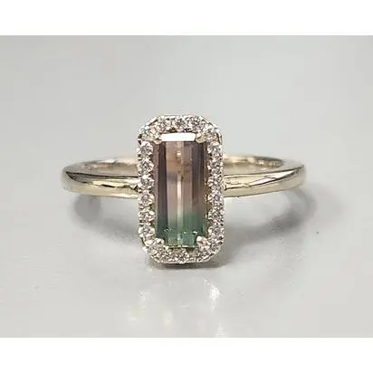 14K Yellow Gold Bi-Color Tourmaline/Diamond Ring, RH2OC250101C, $2,895.00
