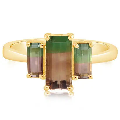 14K Yellow Gold Bi-Color Tourmaline Ring | RH2OC250197CI