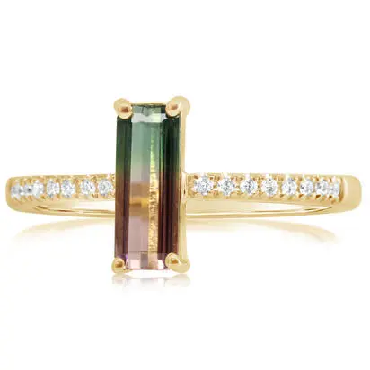 14K Yellow Gold Bi-Color Tourmaline/Diamond Ring<br>RH2OC350072-3CI<div class='big'>$1,745.00</div>