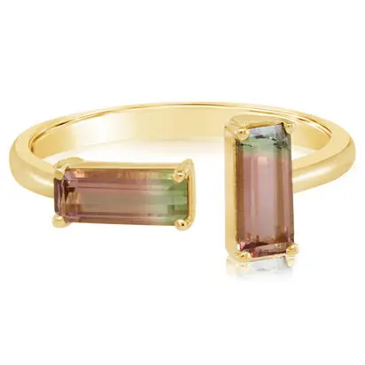 14K Yellow Gold Bi-Color Tourmaline Ring | RH2OC350124CI